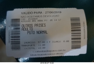 58 a0e. Iguazu Falls - ticket