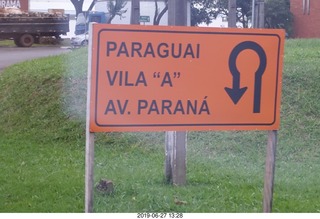 drive back to hotel - Paraguai Vila A Av. Parana sign