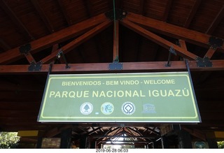 23 a0e. Iguazu Falls - national park sign