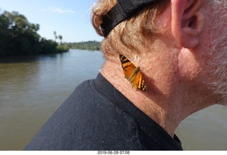 Iguazu Falls - Devil's Throat - butterfly on my neck