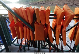 339 a0e. Iguazu Falls Macuco Boat Safari preparation - life vests