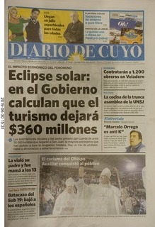 115 a0e. Argentina - San Juan - eclipse newspaper