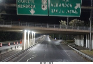 2 a0f. Argentina - San Juan - drive to airport (night)