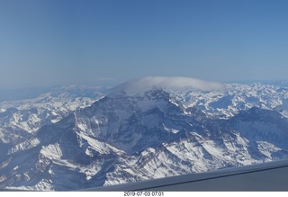 25 a0f. Argentina - flight San Juan to Santiago across the Andes - aerial - small lenticular clout