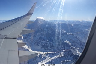Argentina - flight San Juan to Santiago across the Andes - aerial - small lenticular cloud