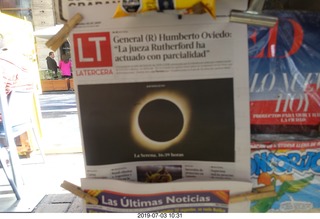 Chile - Santiago tour - newspapers about eclipse
