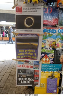 Chile - Santiago tour - newspapers about eclipse
