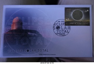 Chile - Santiago - first day of issue solar eclipse stamp