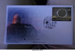 148 a0f. Chile - Santiago - first day of issue solar eclipse stamp
