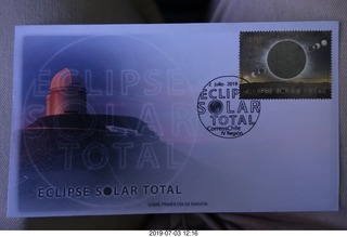 149 a0f. Chile - Santiago - first day of issue solar eclipse stamp