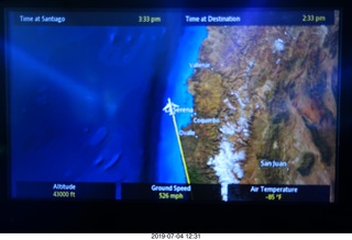 flight to Lima - flight map