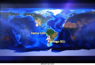 flight to Lima - flight map