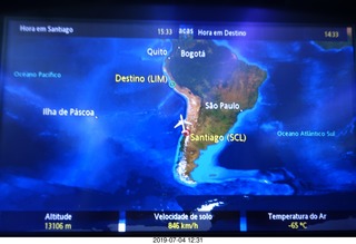61 a0f. flight to Lima - flight map