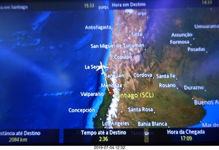 62 a0f. flight to Lima - flight map
