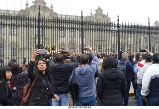 297 a0f. Peru - Lima tour - changing of the guard - cell phone photographers