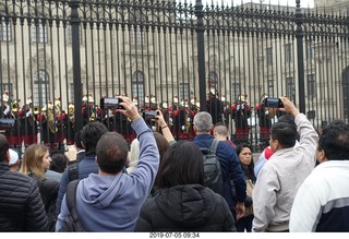 299 a0f. Peru - Lima tour - changing of the guard - cell phone photographers