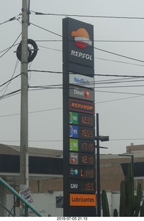 Peru - Lima - petrol gasoline prices