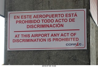 384 a0f. Peru - Cusco - sign about discrimination