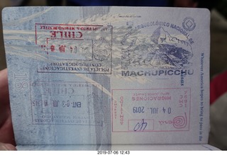 567 a0f. Peru - bus ride down to Aguas Calientes - Machu Picchu passport stamp
