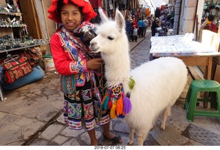 92 a0f. Peru - drive to cusco - market - llama