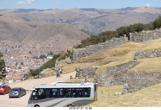 189 a0f. Peru - Sacsayhuaman fortress - parking lot