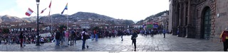 392 a0f. Peru - Cusco square - panorama