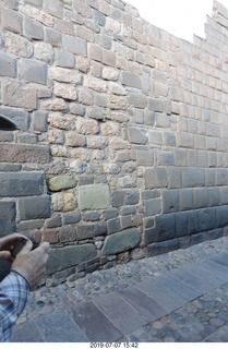 396 a0f. Peru - Cusco square - old wall inside new