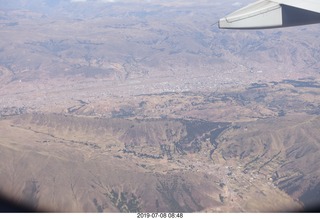 aerial - flight from Cusco to Lima - Andes Mountains
