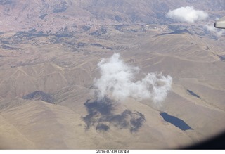 aerial - flight from Cusco to Lima - Andes Mountains