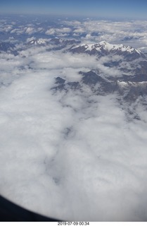 aerial - Peru - flight from Cusco to Lima - Andes Mountains - cloud shadows