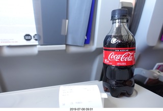 109 a0f. Peru - flight from Cusco to Lima - my Coke Zero