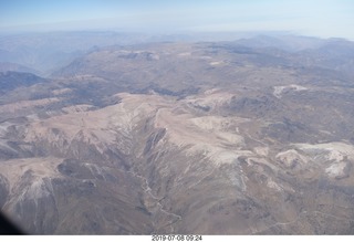 124 a0f. aerial - Peru - flight from Cusco to Lima - Andes Mountains - colored rocks