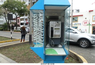 158 a0f. Peru - Lima walk around - pay phone