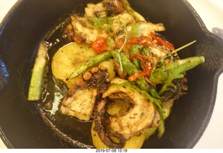162 a0f. Peru - Lima - Alfresco restaurant - octopus appetizer