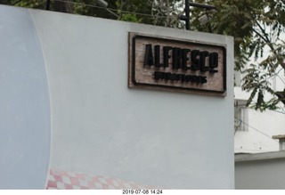 178 a0f. Peru - Lima - Alfresco restaurant  - sign