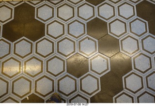 Peru - Lima - Alfresco restaurant - cool hexagon tiles