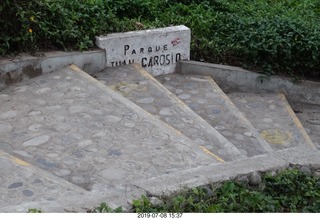 287 a0f. Peru - Lima - beach garden walk - park sign with poor planning
