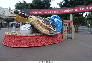 4 a0f. Peru - Lima - morning run  - luzard- turtle sculpture
