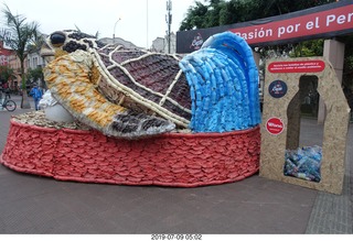 5 a0f. Peru - Lima - morning run  - luzard- turtle sculpture