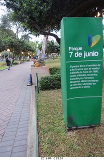 Peru - Lima - morning run  - Parque 7 de junio