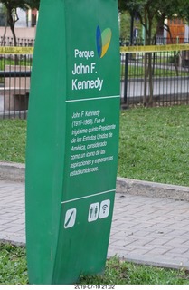 Peru - Lima - morning run   - John F Kennedy park sign