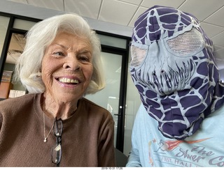Jackie and gray Spiderman costume