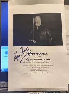 Mesa Arts Center - Lynn Harrell 'cello - program