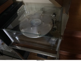 169 a0m. Transcriptors turntable with clear record