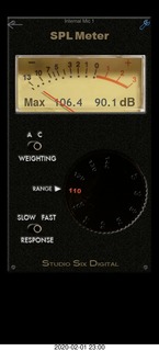 maximum orchestra volume 106.4 dB SPL