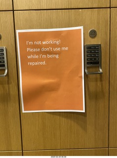 sign for broken locker