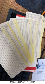 inventory punched card in Jim's hanger (remember those?)