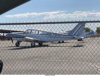 Piper Comanche on three fully-inflated tires