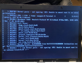 computer screen - failed boot