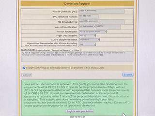 ADAPT exemption for ADS-B